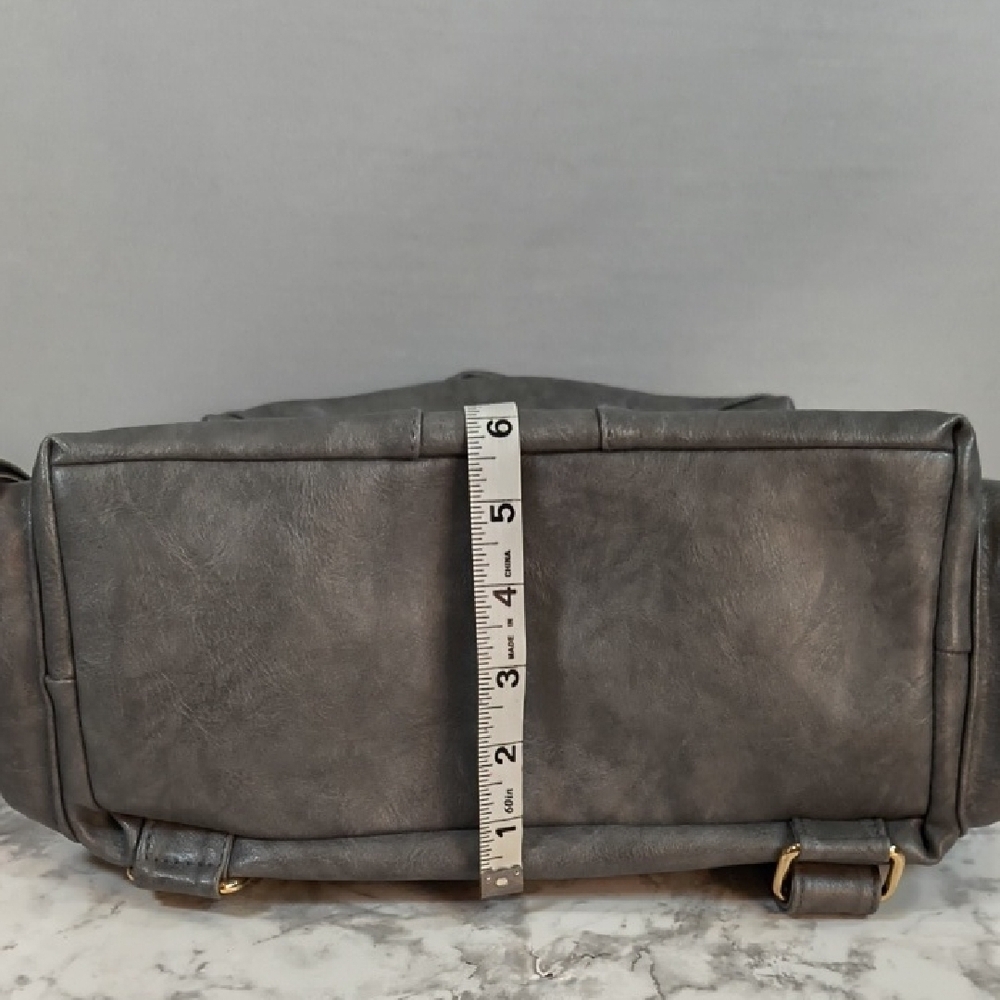 Dani & Em Gray Backpack Purse Gold Hardware - Picture 5 of 10